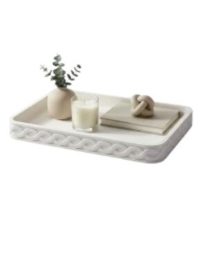 NWT White Decorative Tray for Coffee Table